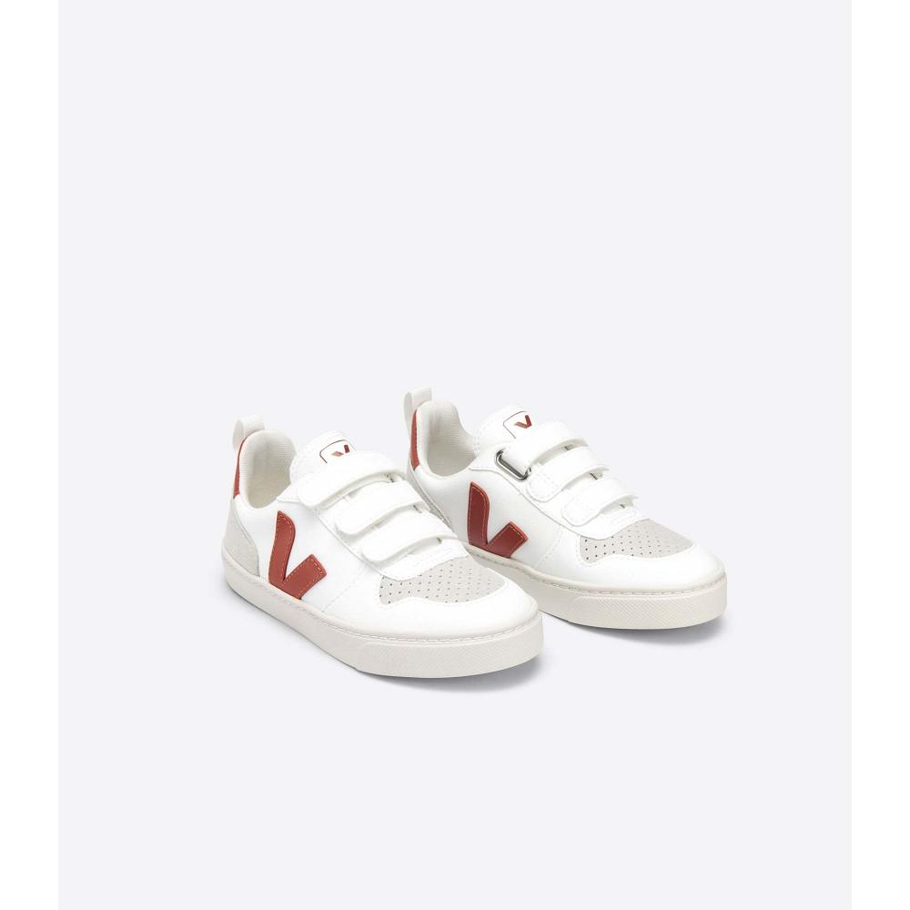 Veja V-10 CWL Schoenen Kinderen White/Burgundy | BE 785ILH